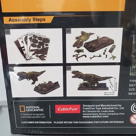 Tyrannosaurs Rex National 3D Puzzle Geographic DS1051 Cubic Fun New - Picture 5 of 8